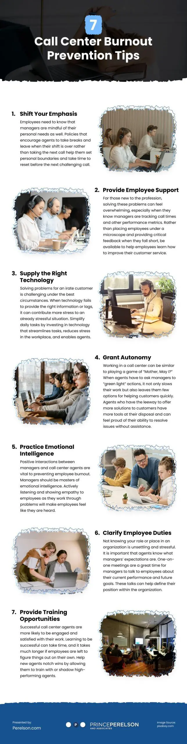 7 Call Center Burnout Prevention Tips Infographic