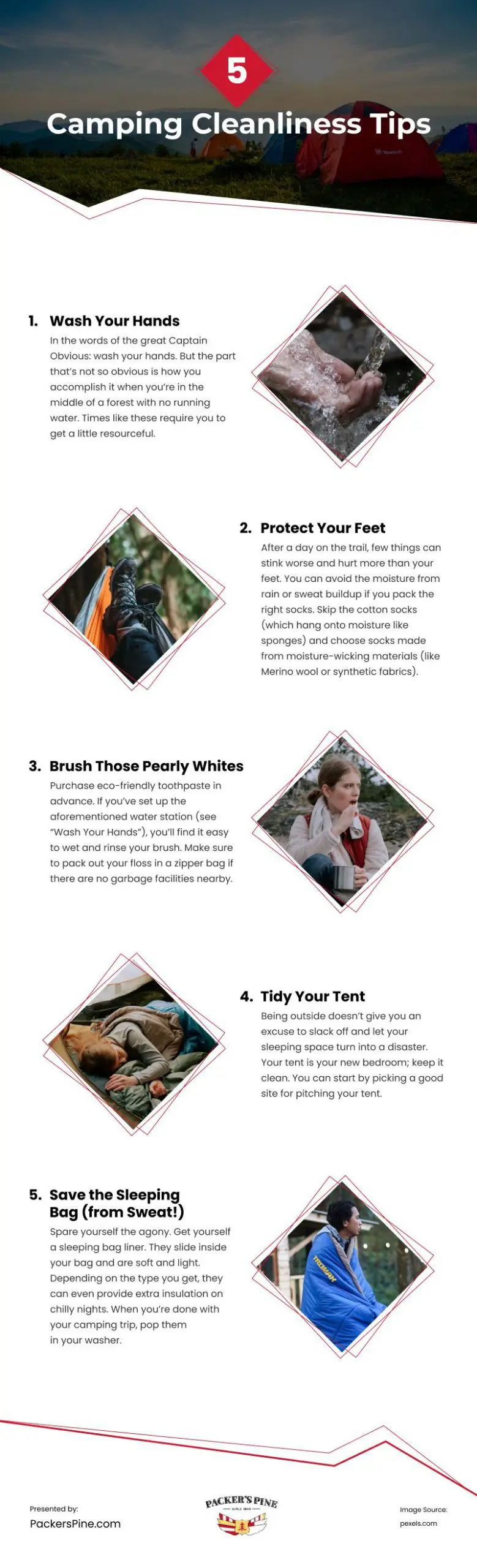 5 Camping Cleanliness Tips 5 Camping Cleanliness Tips Infographic