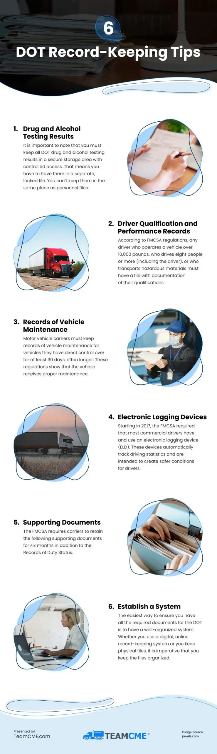 6 DOT Record-Keeping Tips Infographic