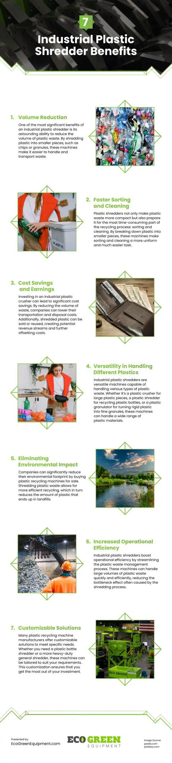 7 Industrial Plastic Shredder Benefits Infographic