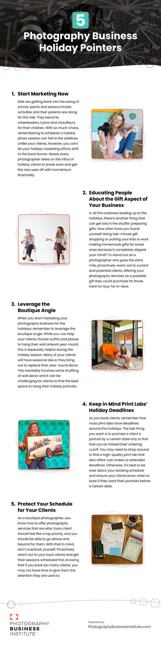 5 Photography Business Holiday Pointers Infographic