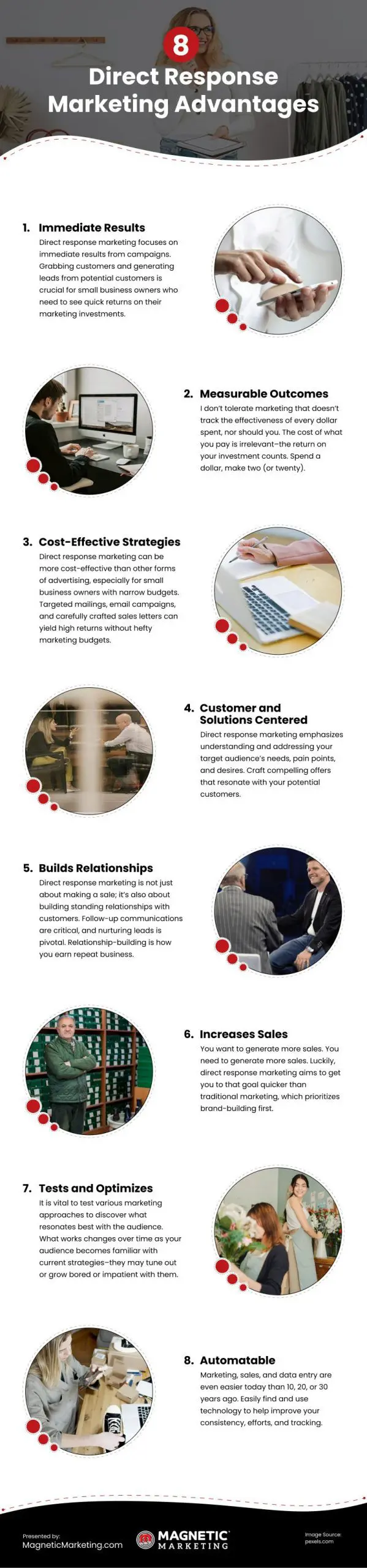 8 Direct Response Marketing Advantages Infographic