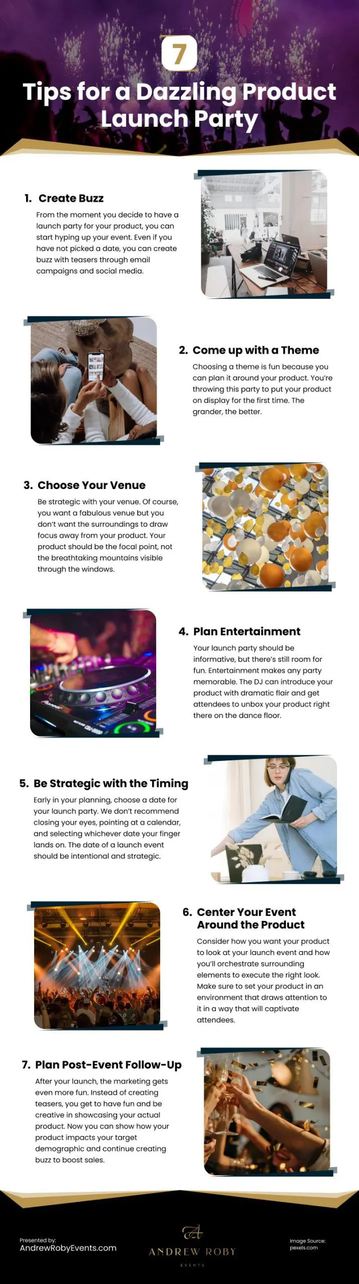 7 Tips for a Dazzling Product Launch Party 7 Tips for a Dazzling Product Launch Party Infographic
