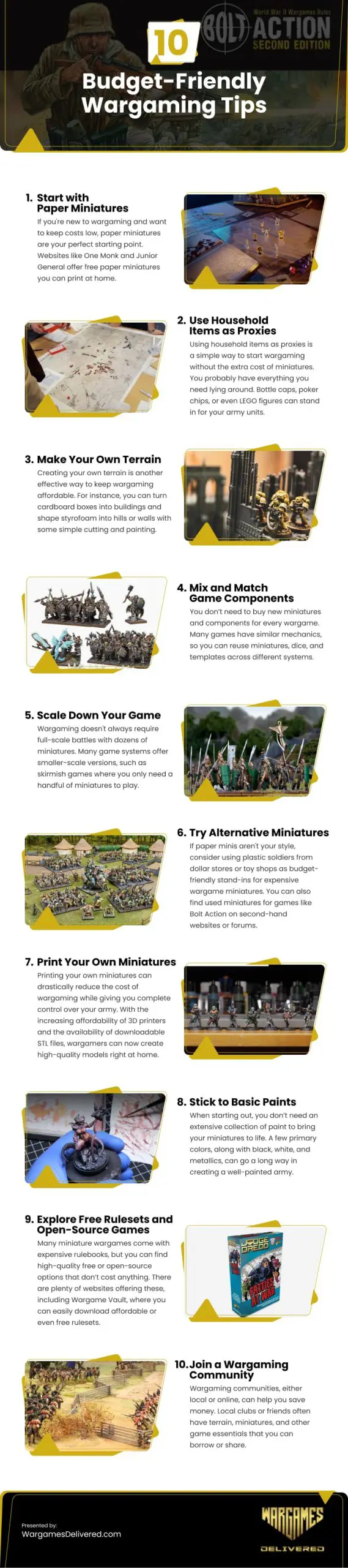 10 Budget-Friendly Wargaming Tips Infographic