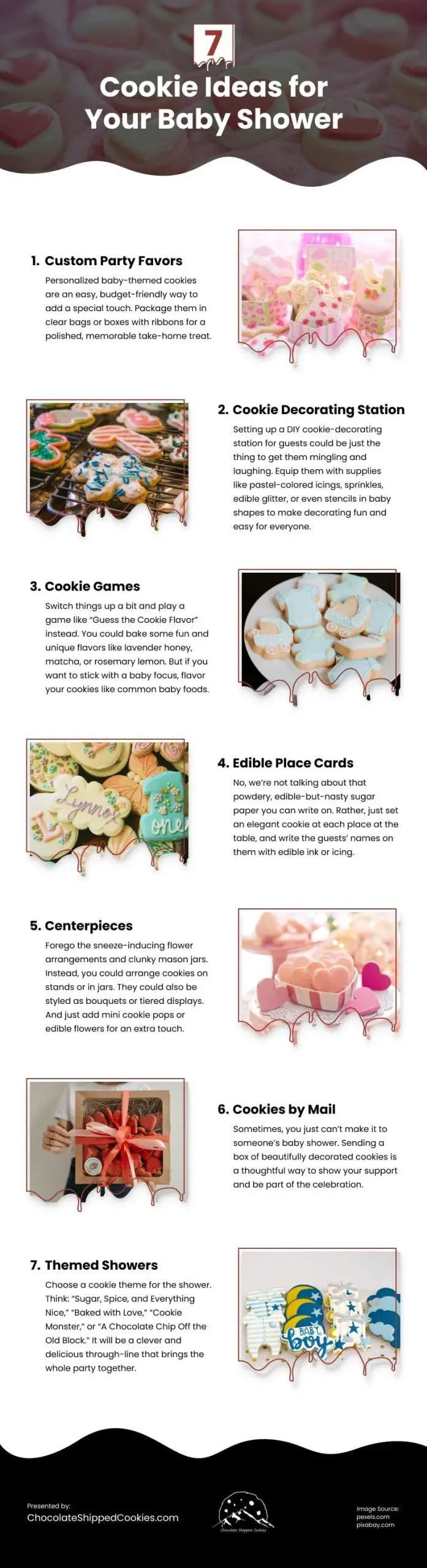 7 Cookie Ideas for Your Baby Shower Infographic