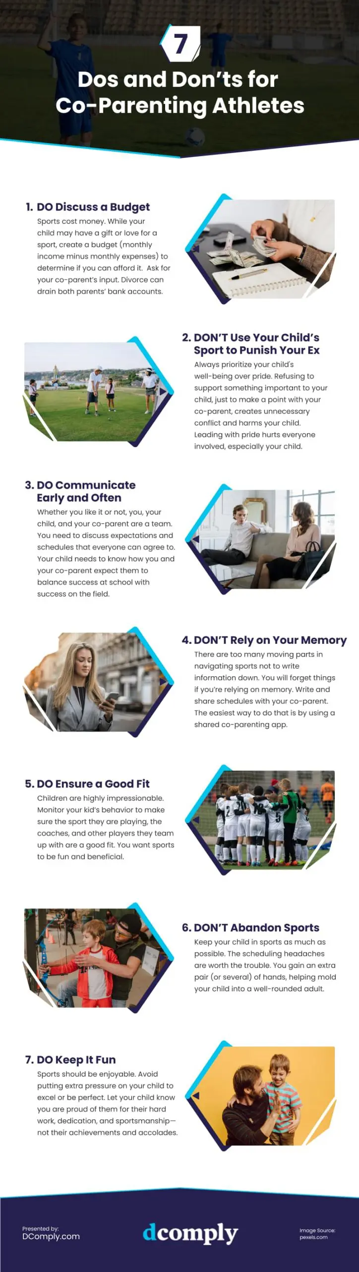 7 Dos and Don’ts for Co-Parenting Athletes Infographic