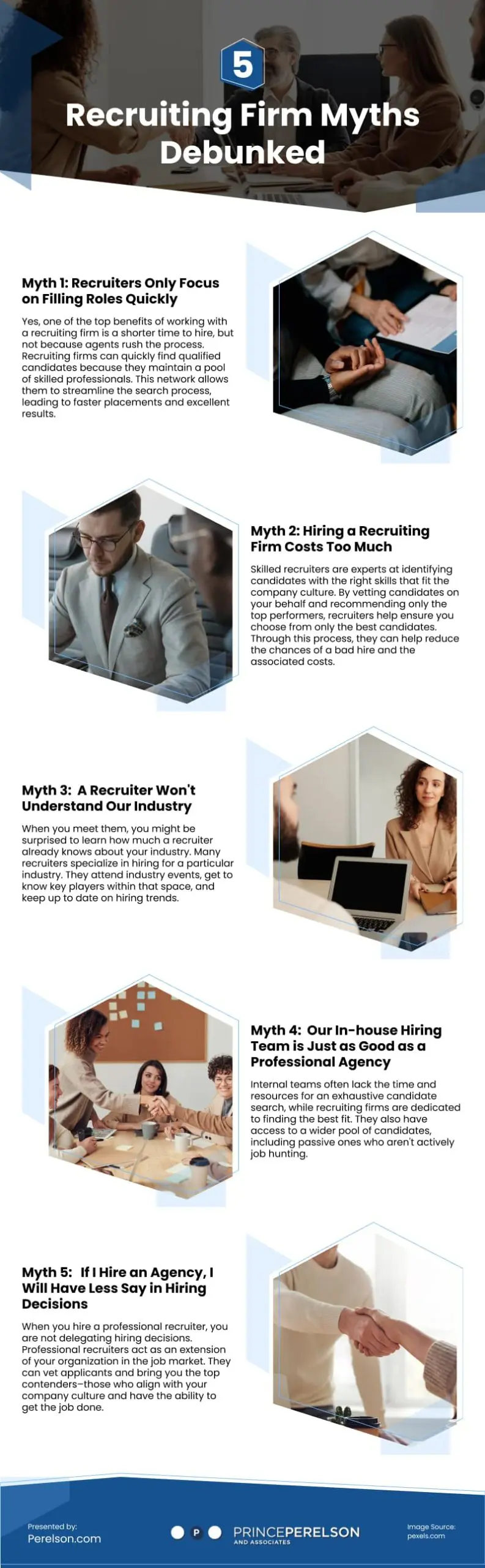 5 Recruiting Firm Myths Debunked Infographic