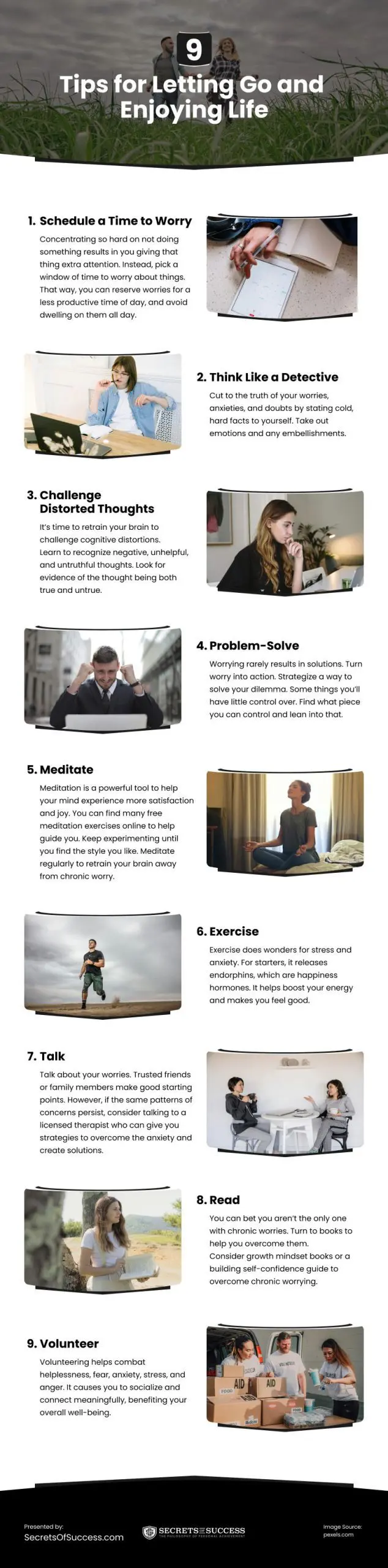 9 Tips for Letting Go and Enjoying Life 9 Tips for Letting Go and Enjoying Life Infographic