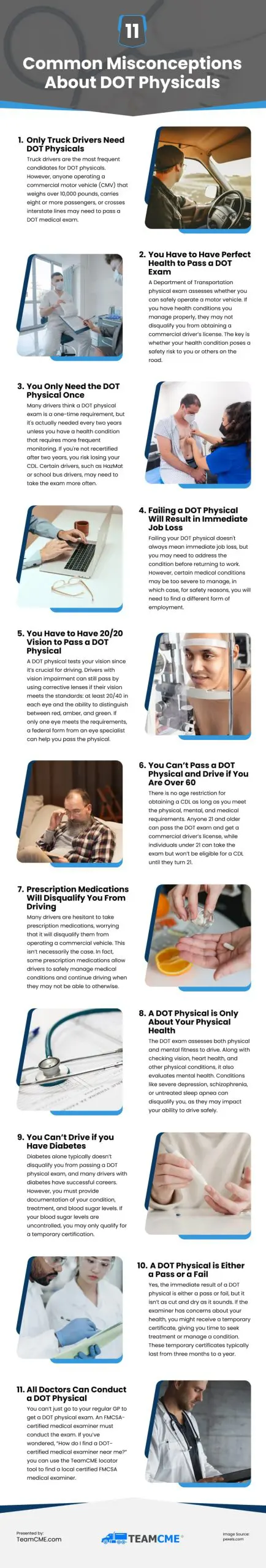 11 Common Misconceptions About DOT Physicals Infographic