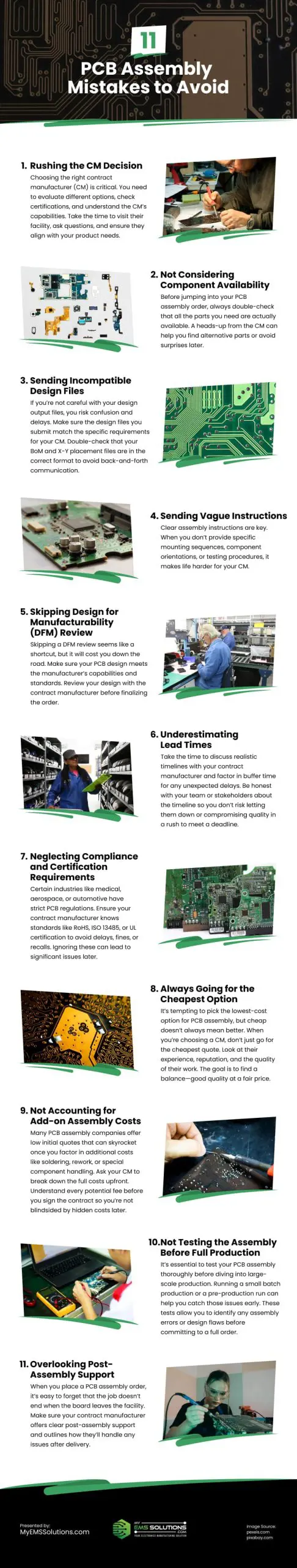 11 PCB Assembly Mistakes to Avoid Infographic