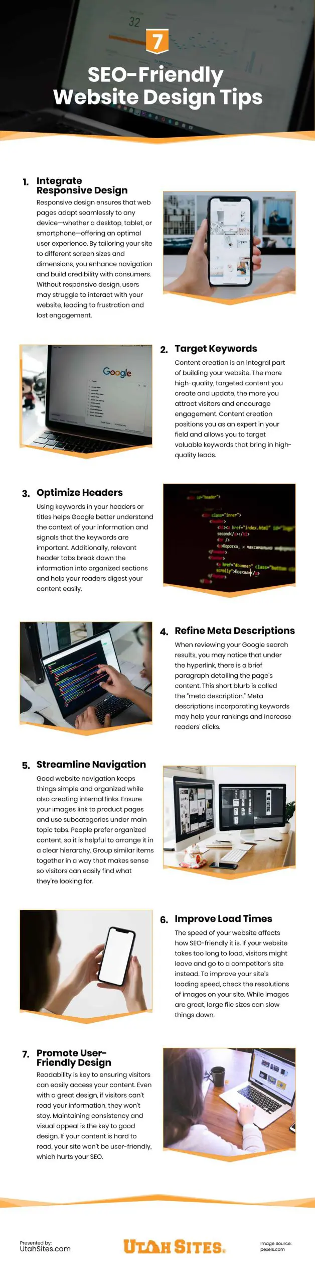 7 SEO-Friendly Website Design Tips Infographic