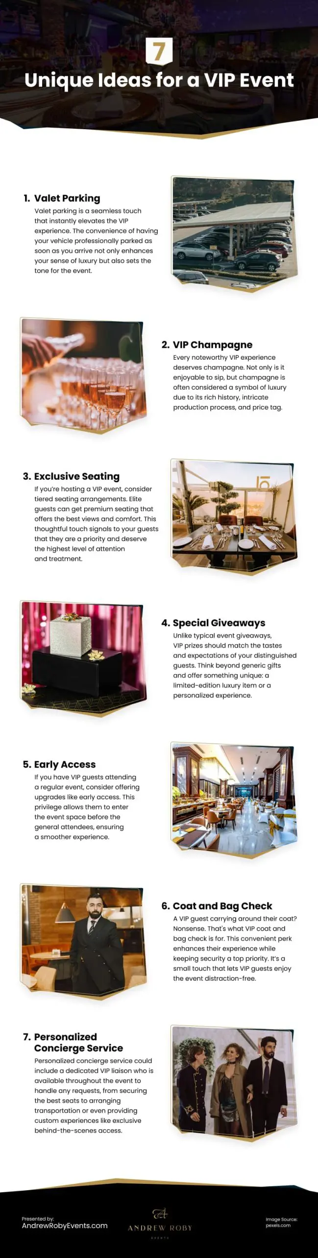 7 Unique Ideas for a VIP Event Infographic