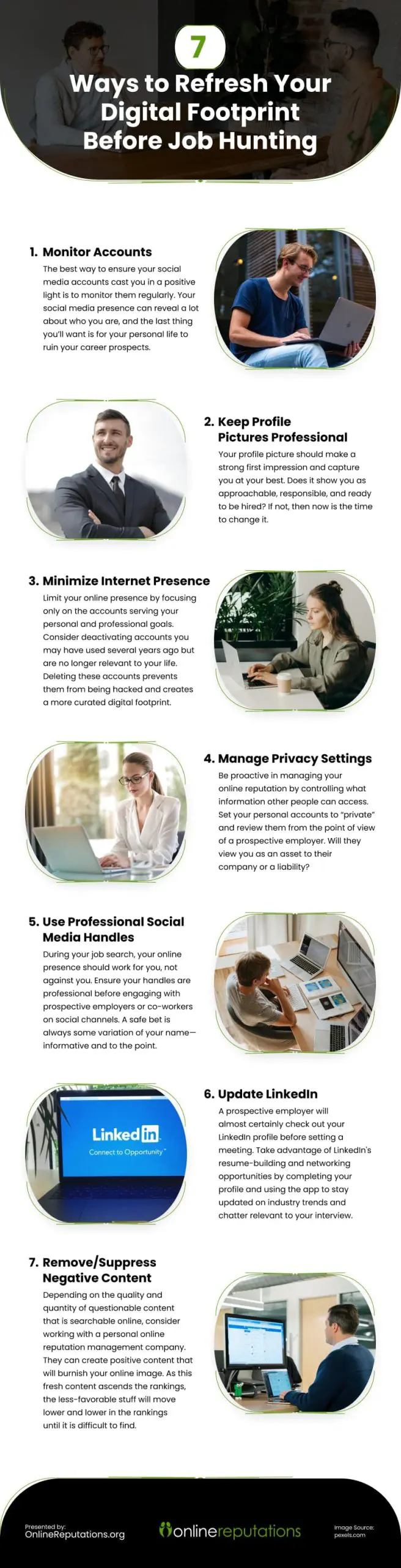 7 Ways to Refresh Your Digital Footprint Before Job Hunting 7 Ways to Refresh Your Digital Footprint Before Job Hunting Infographic