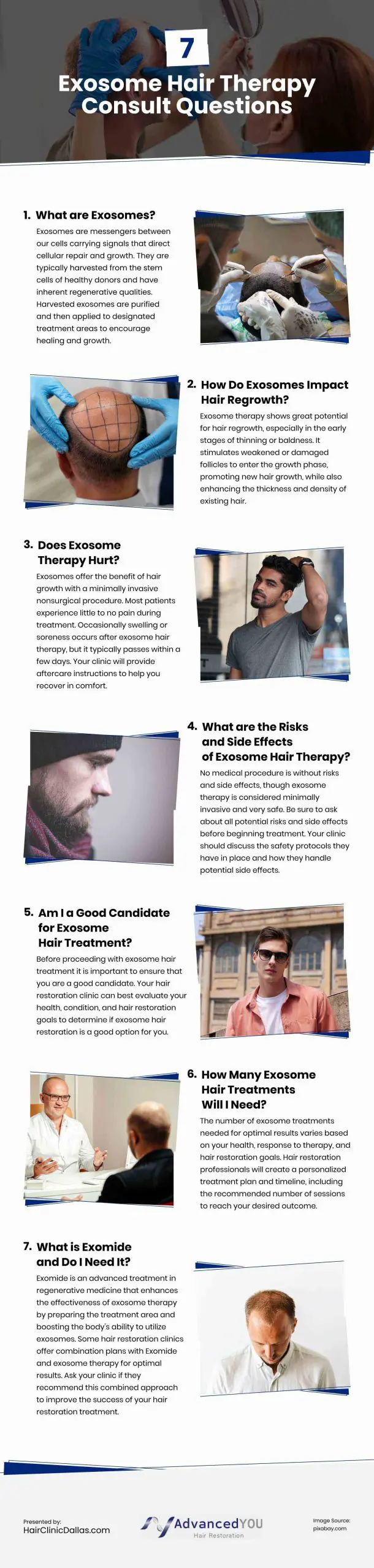 7 Exosome Hair Therapy Consult Questions Infographic