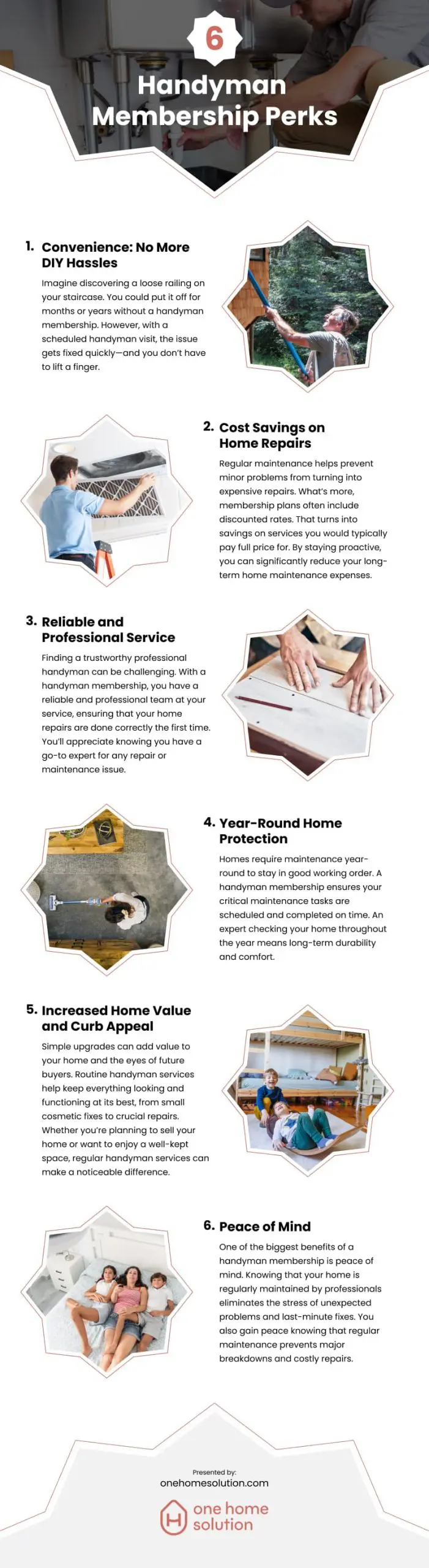6 Handyman Membership Perks Infographic