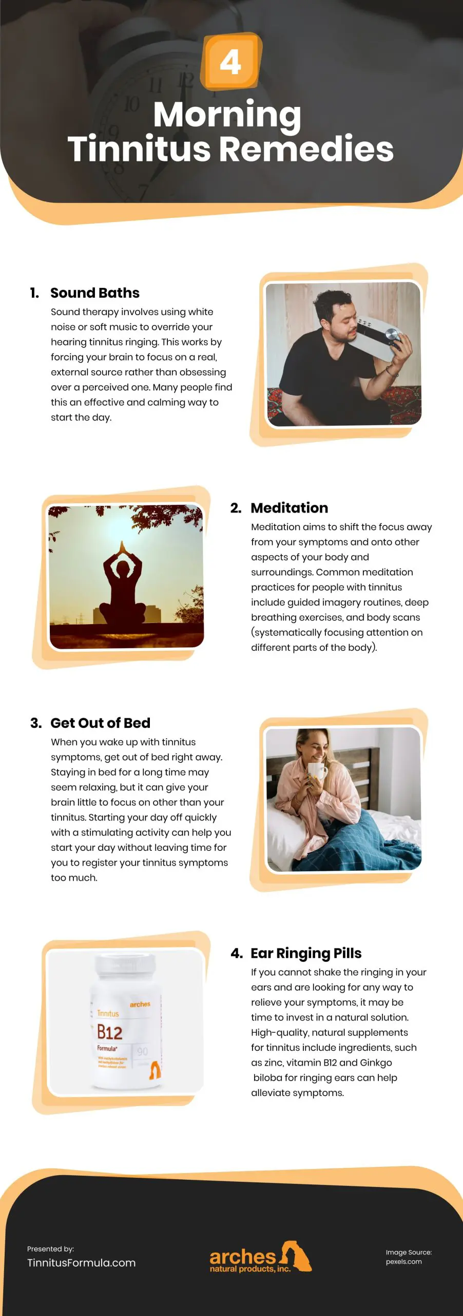 4 Morning Tinnitus Remedies Infographic
