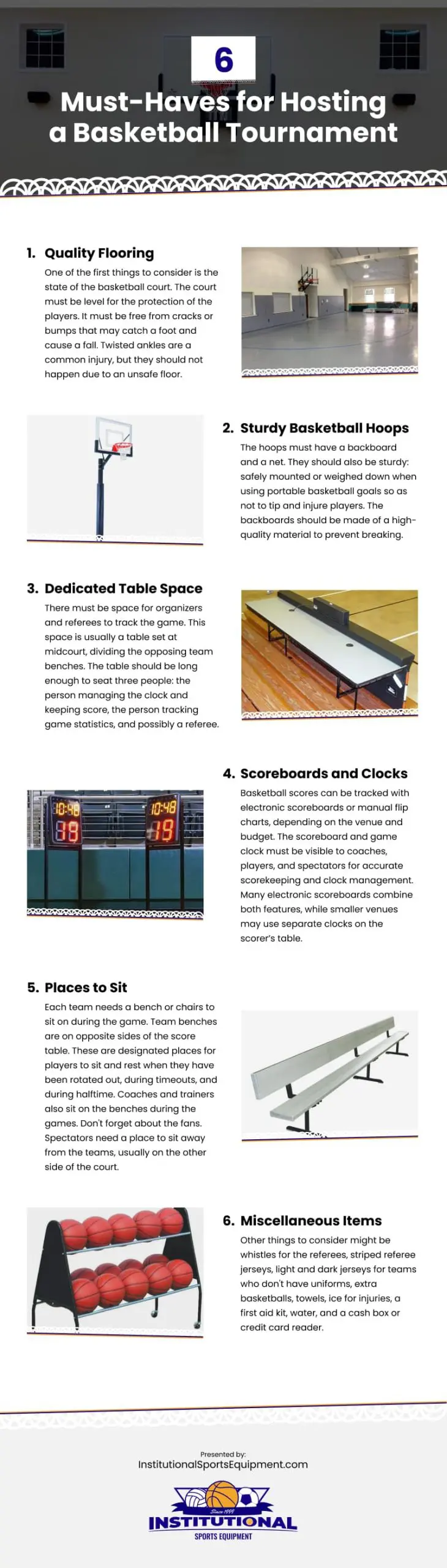 6 Must-Haves for Hosting a Basketball Tournament Infographic