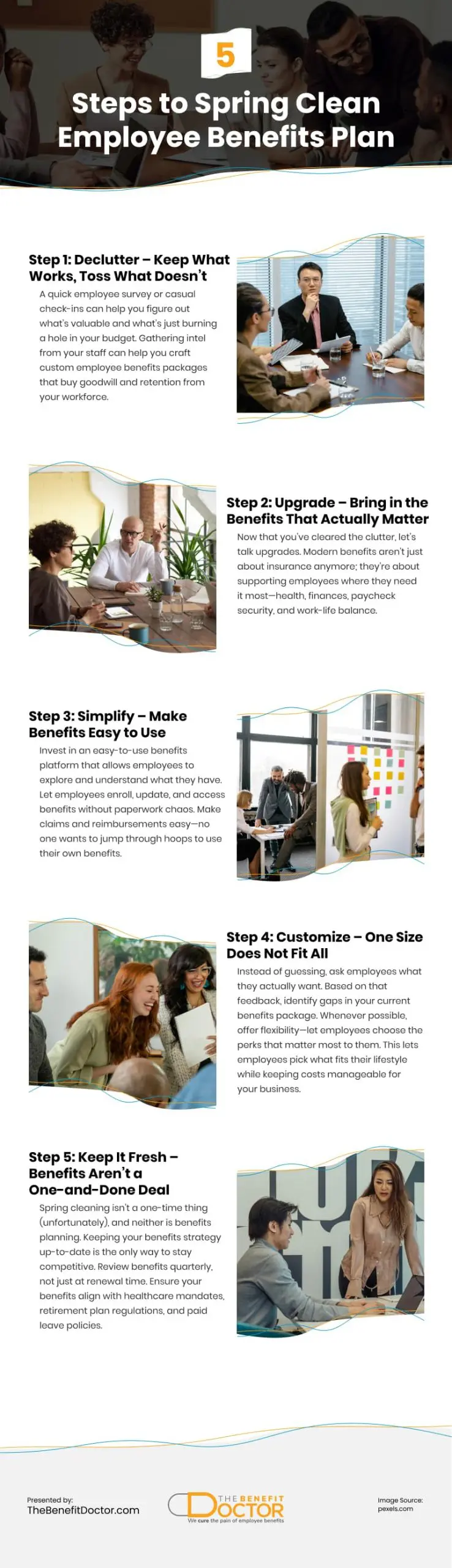5 Steps to Spring Clean Employee Benefits Plan Infographic