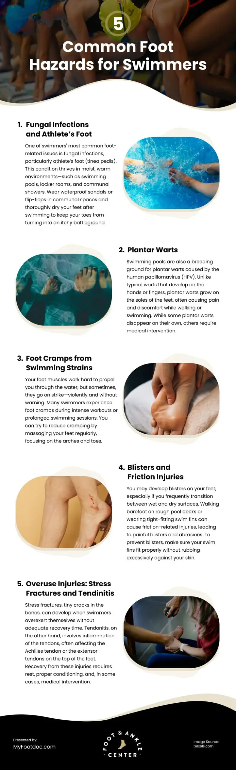 5 Common Foot Hazards for Swimmers 5 Common Foot Hazards for Swimmers Infographic