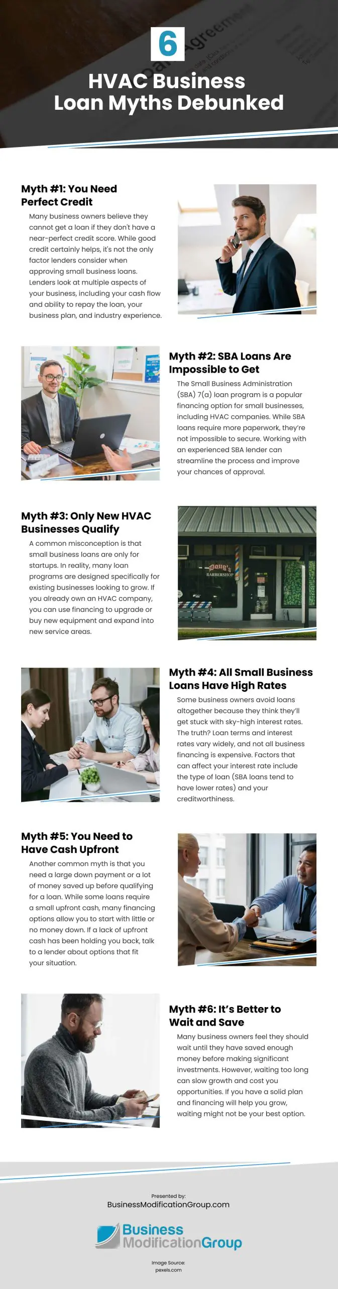 6 HVAC Business Loan Myths Debunked Infographic