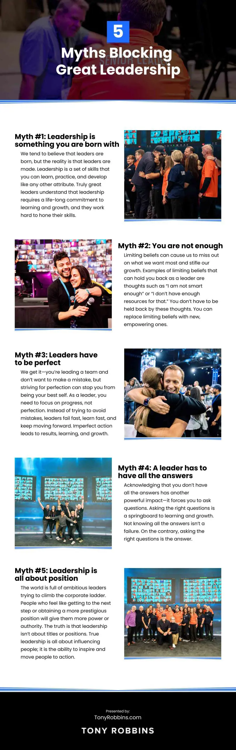 5 Myths Blocking Great Leadership Infographic