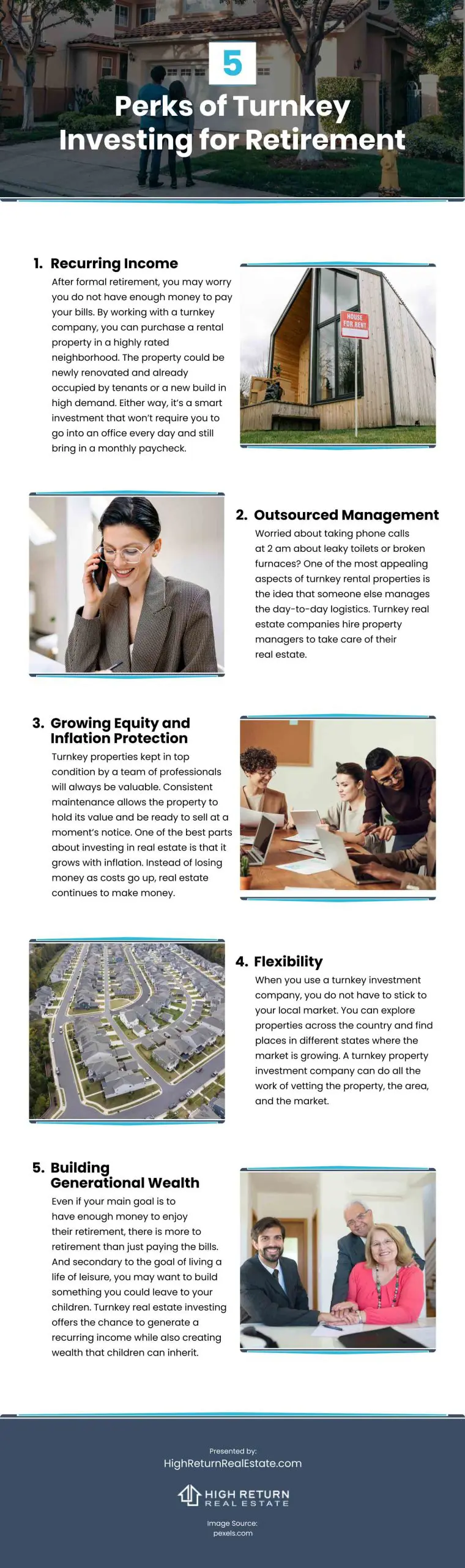 5 Perks of Turnkey Investing for Retirement Infographic