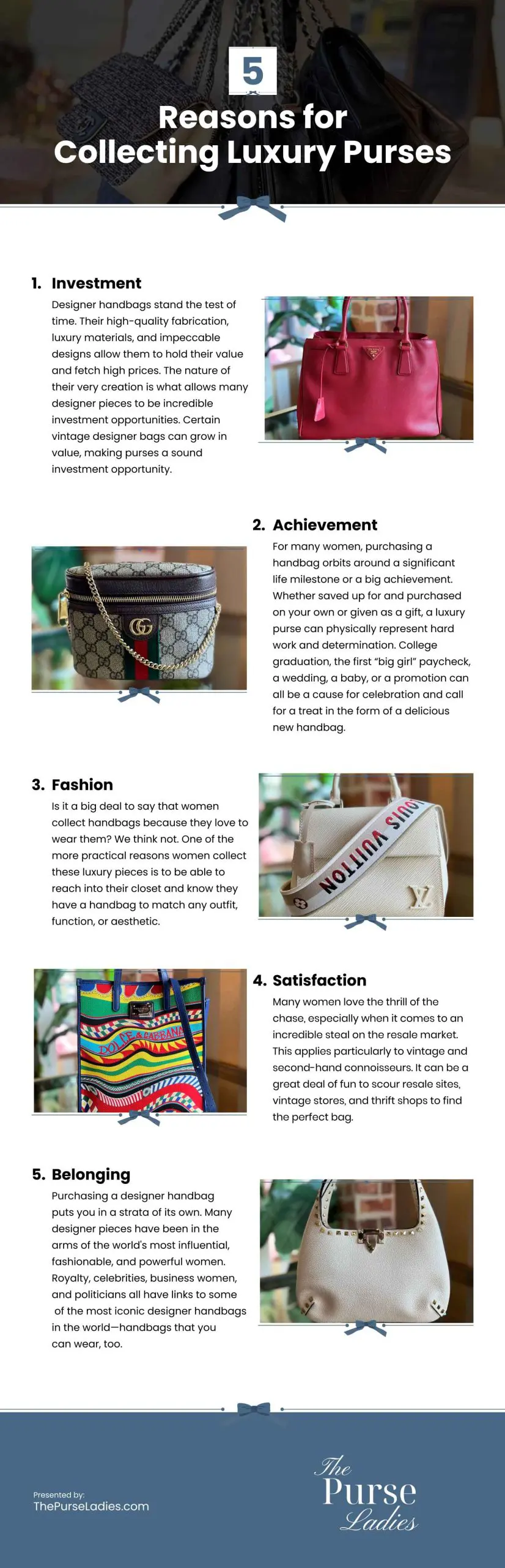 5 Reasons for Collecting Luxury Purses Infographic