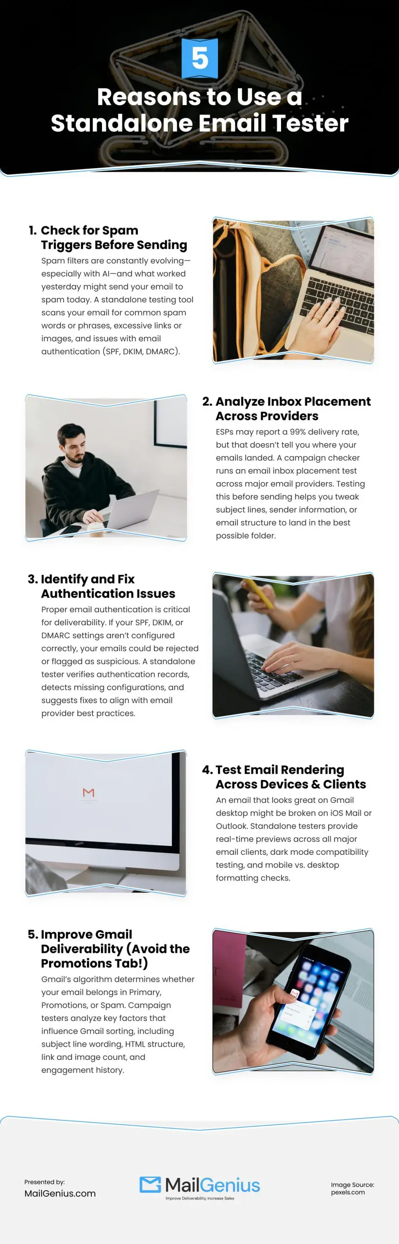 5 Reasons to Use a Standalone Email Tester Infographic