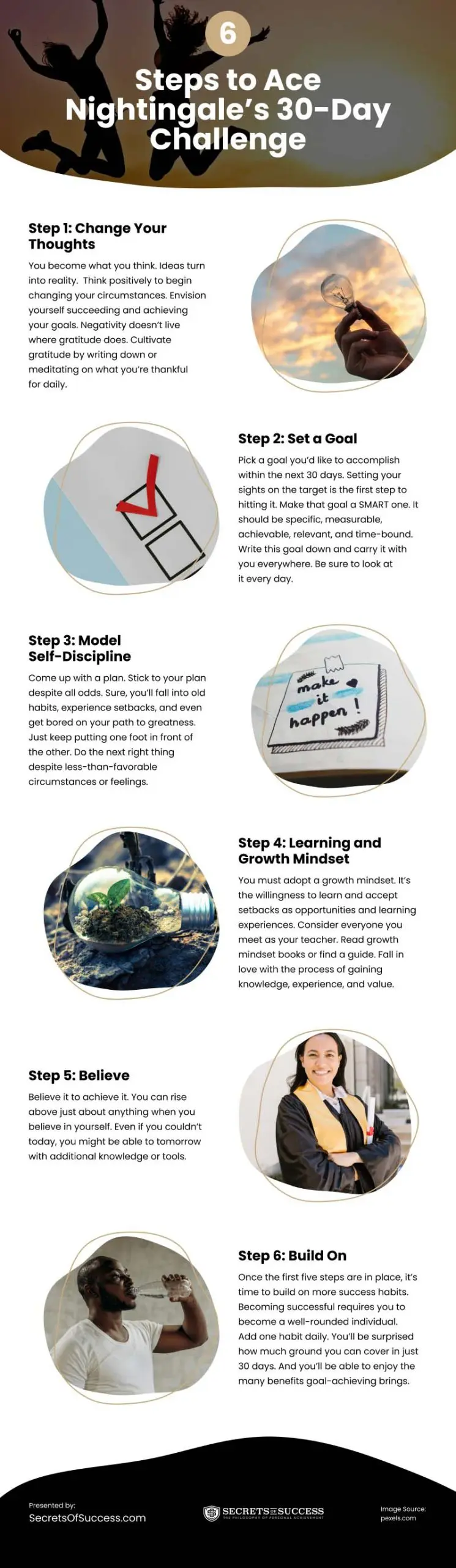 6 Steps to Ace Nightingale’s 30-Day Challenge 6 Steps to Ace Nightingales 30-Day Challenge Infographic