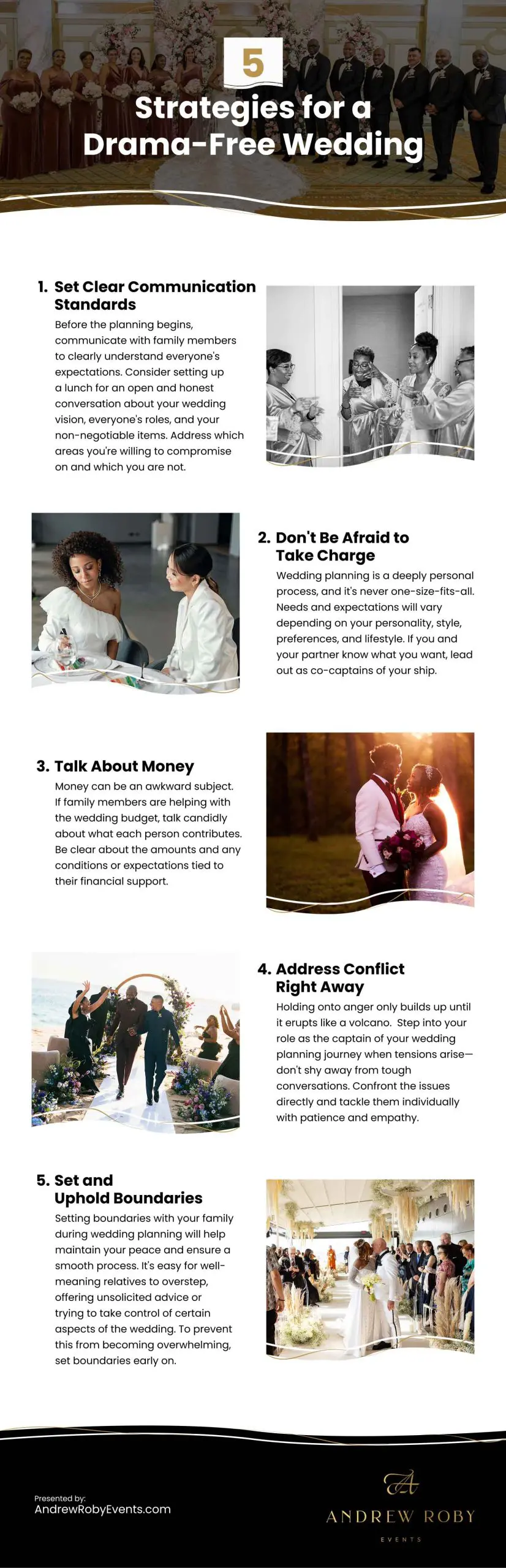 5 Strategies for a Drama-Free Wedding Infographic