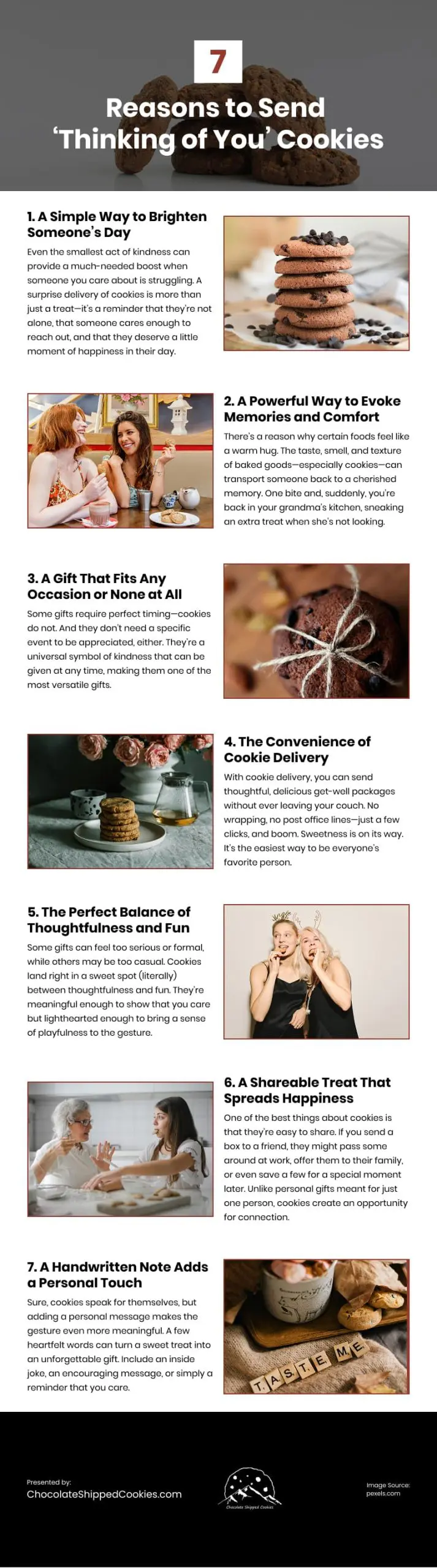 7 Reasons to Send Thinking of You Cookies Infographic