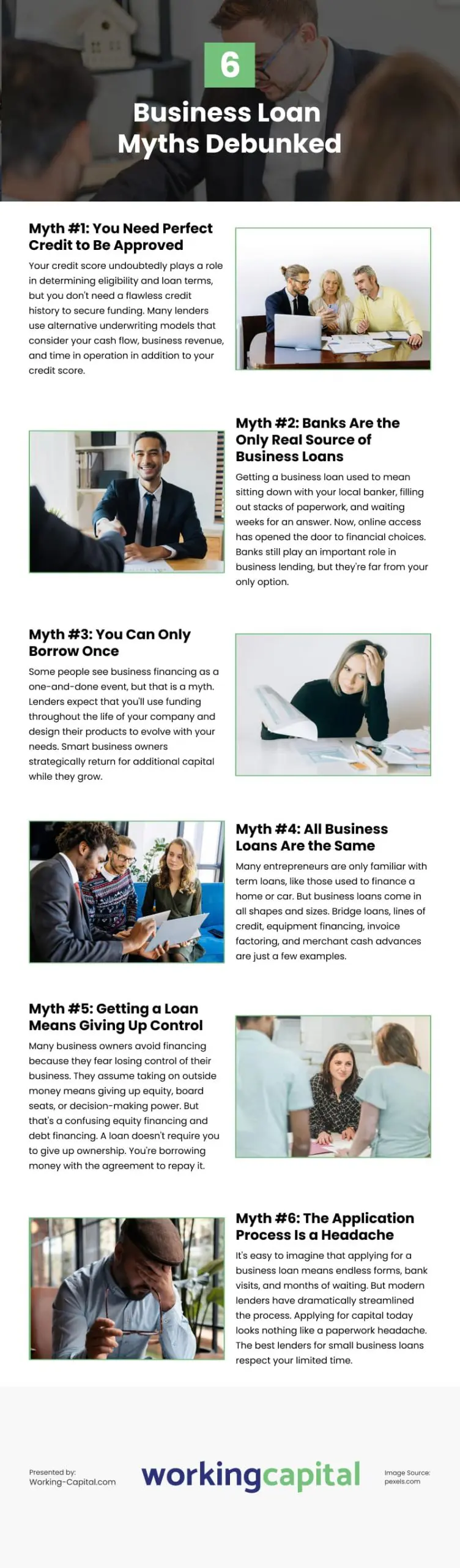 6 Business Loan Myths Debunked Infographic