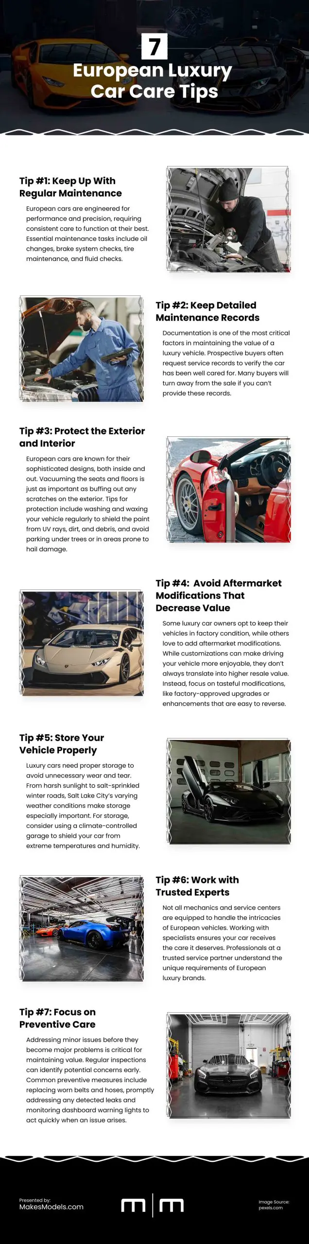 7 European Luxury Car Care Tips Infographic