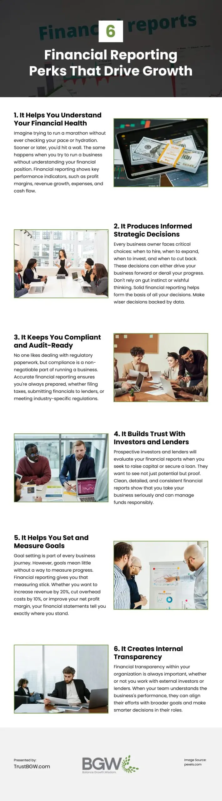 6 Financial Reporting Perks That Drive Growth Infographic
