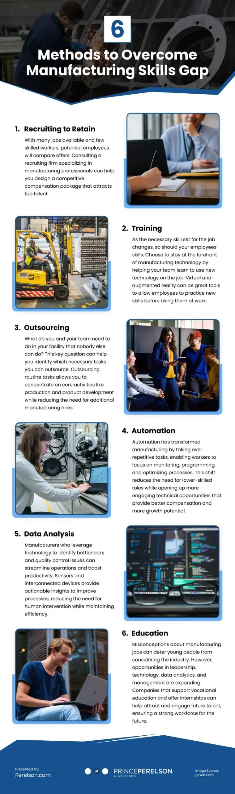 6 Methods to Overcome Manufacturing Skills Gap Infographic