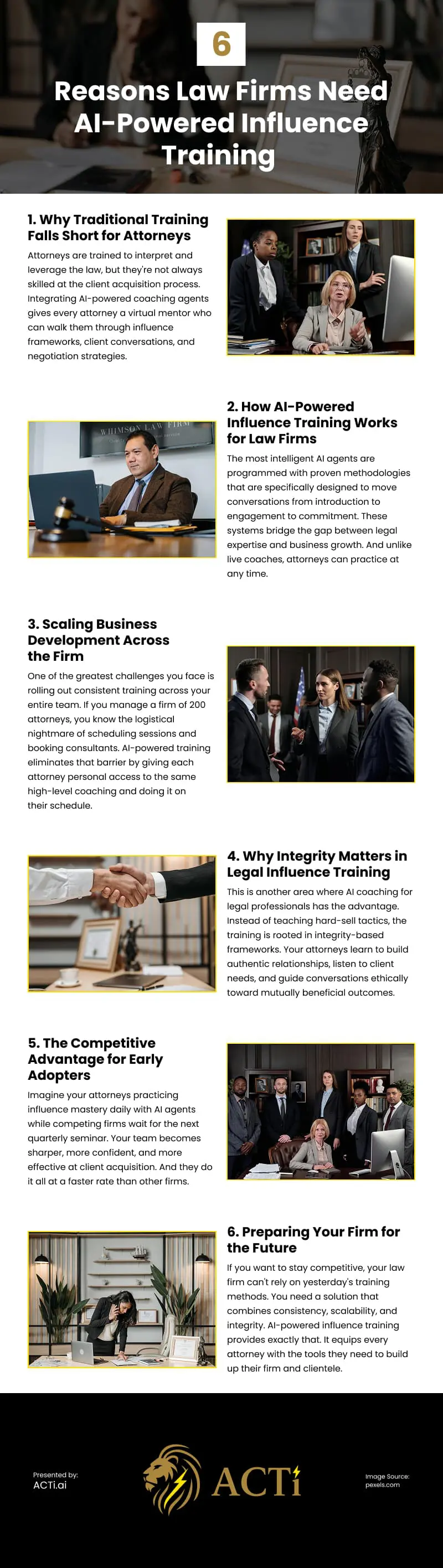 6 Reasons Law Firms Need AI-Powered Influence Training Infographic 6 Reasons Law Firms Need AI-Powered Influence Training Infographic