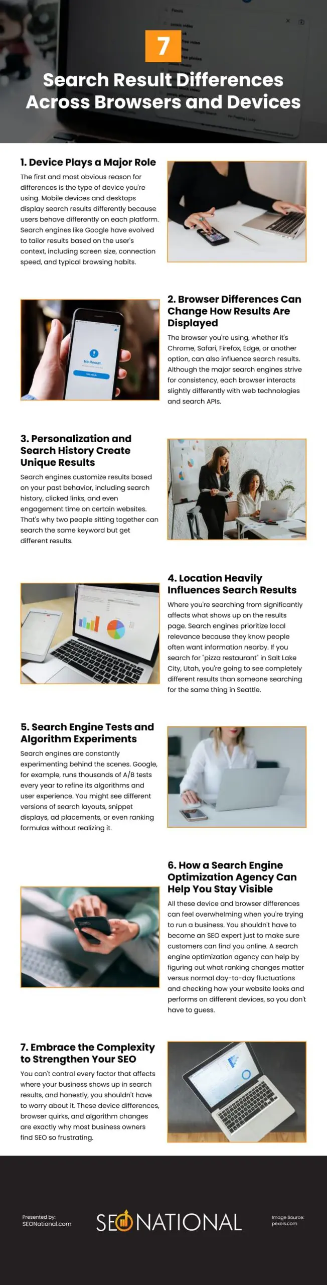 7 Search Result Differences Across Browsers and Devices Infographic