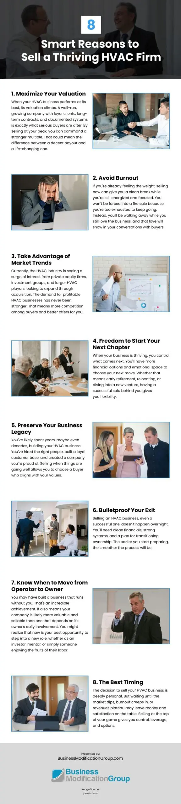 8 Smart Reasons to Sell a Thriving HVAC Firm Infographic
