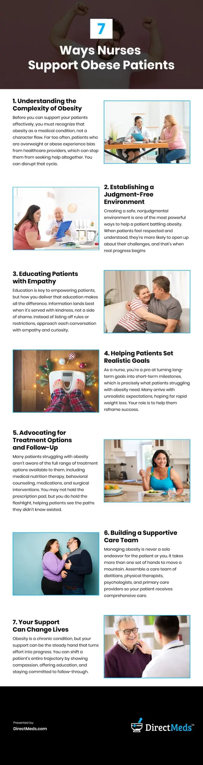 7 Ways Nurses Support Obese Patients Infographic