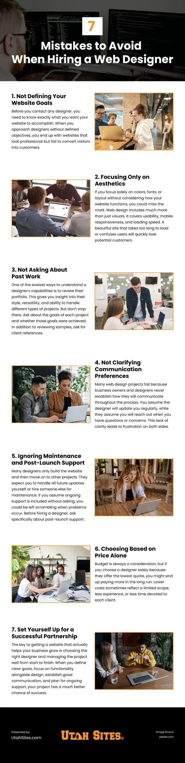 7 Mistakes to Avoid When Hiring a Web Designer Infographic