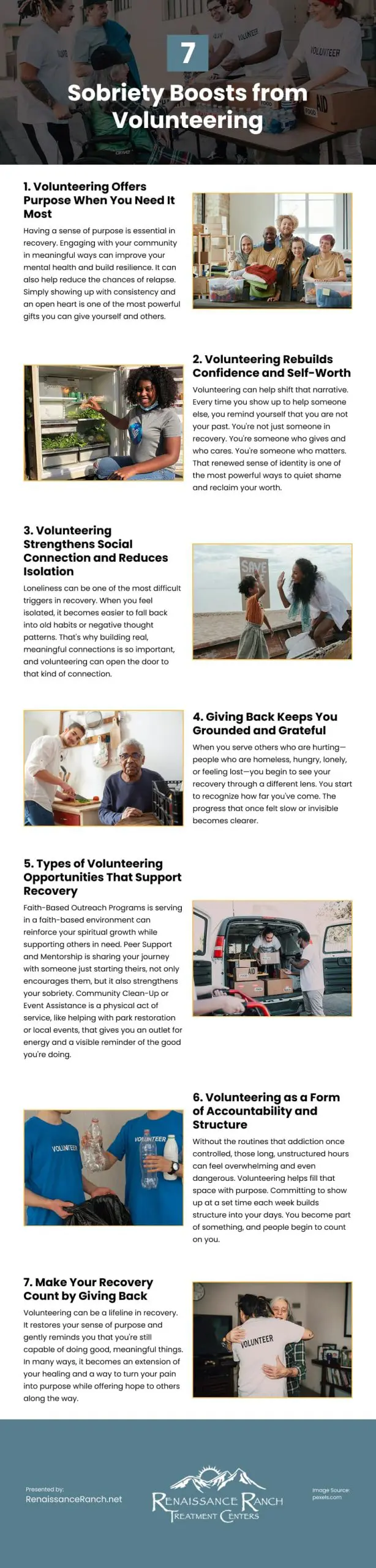 7 Sobriety Boosts from Volunteering Infographic