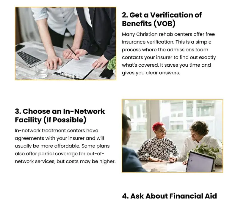 4 Steps to Use Insurance for Christian Rehab Infographic