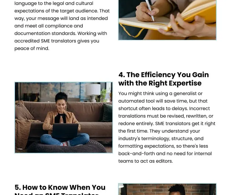 7 Wins with Subject Matter Expert Translators
