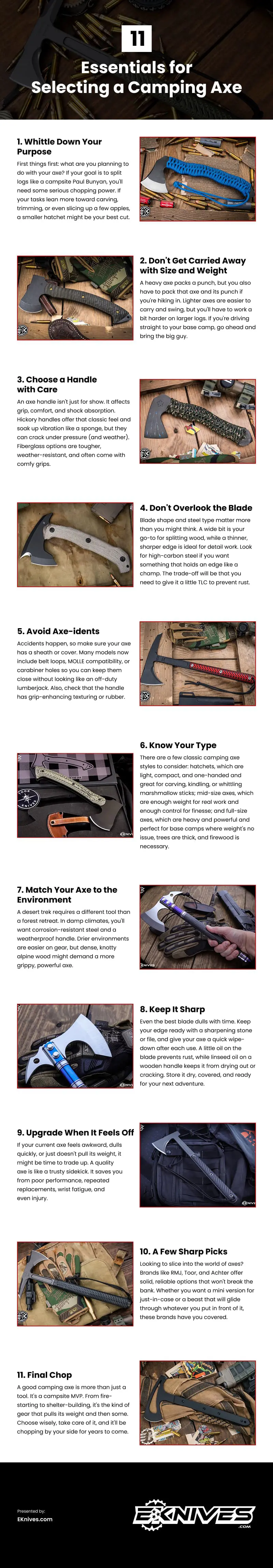 11 Essentials for Selecting a Camping Axe Infographic 11 Essentials for Selecting a Camping Axe Infographic