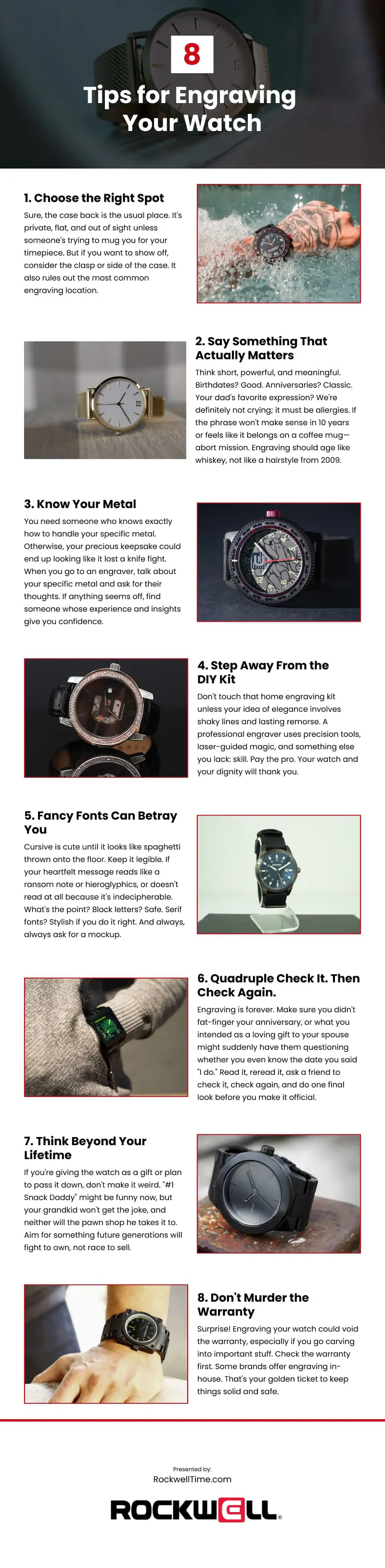 8 Tips for Engraving Your Watch Infographic 8 Tips for Engraving Your Watch Infographic