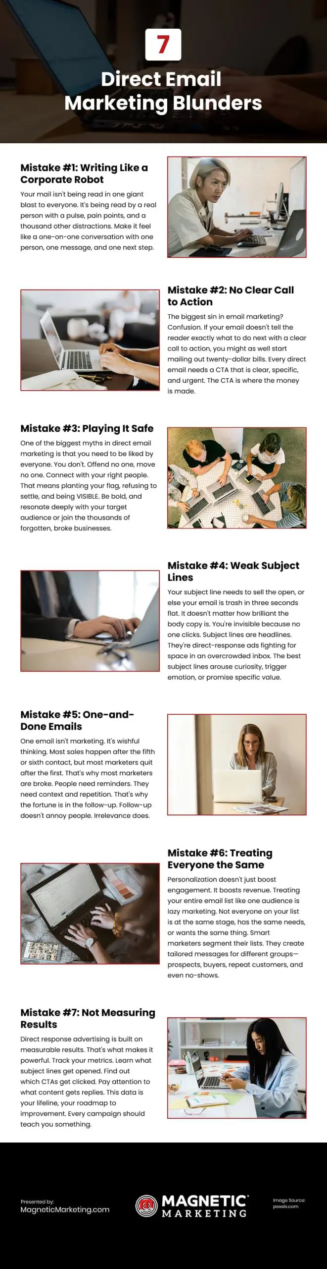 7 Direct Email Marketing Blunders Infographic