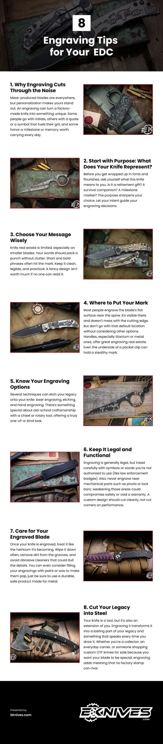 8 Engraving Tips for Your EDC Infographic