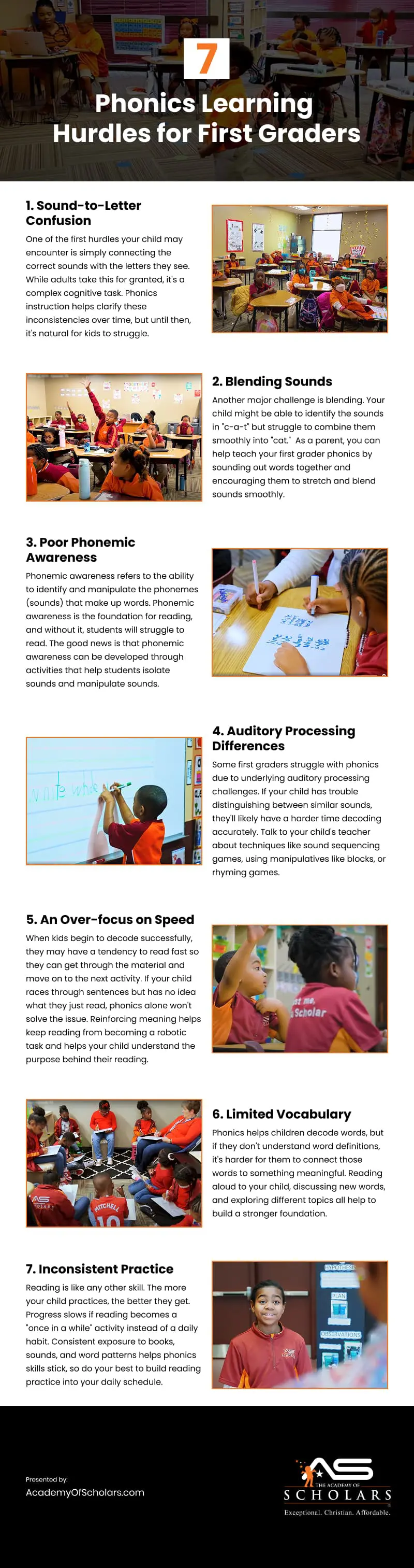 7 Phonics Learning Hurdles for First Graders Infographic 7 Phonics Learning Hurdles for First Graders Infographic