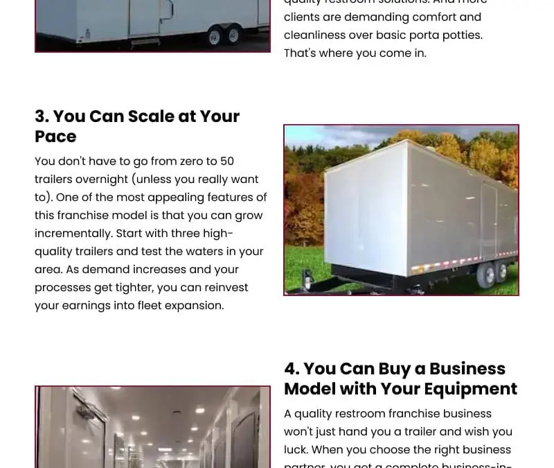 5 Reasons to Consider a Mobile Restroom Franchise