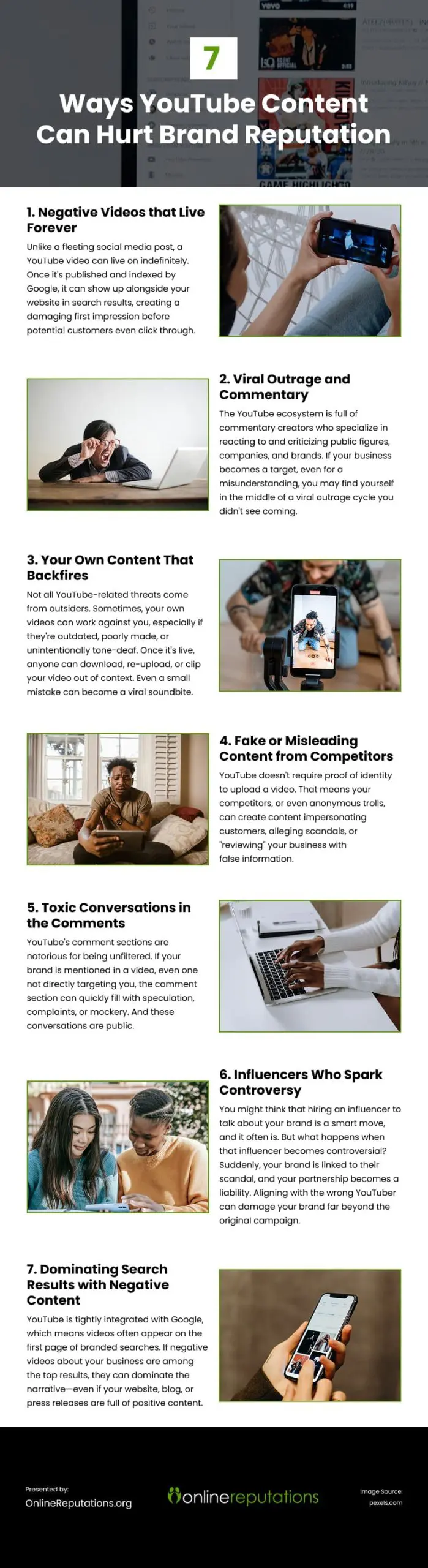7 Ways YouTube Content Can Hurt Brand Reputation Infographic